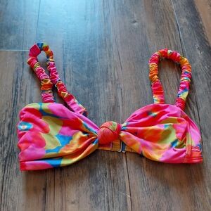 Billabong Pink and Orange Floral Bikini Top